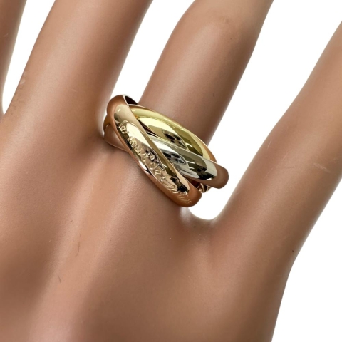 14号【CARTIER/カルティエ】 リング・指輪 トリニティ K18ゴールド 18金/YG/WG/PG 8.6g 54 シリアルなし レディース【中古】【真子質店】【GD】【IMaMiY】