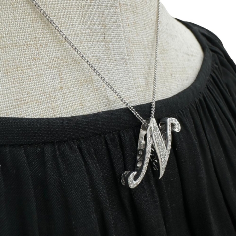 【YUKIZAKI/ゆきざき】Nモチーフ ダイヤモンド 0.38ct ペンダントトップ NOMBRE/ノンブル K18WGホワイトゴールド 18金 3.7g レディース【中古】【真子質店】【GD】【YYx】