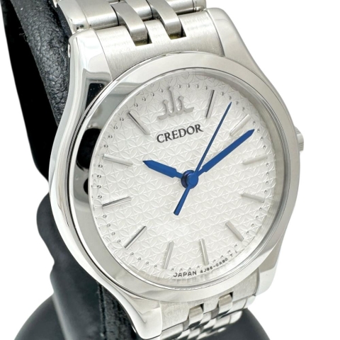 【SEIKO/セイコー】 クレドール シグノ GSBA055(4J85-0A20) 腕時計 ステンレススチール クオーツ ホワイト文字盤/シルバーベルト レディース【中古】【真子質店】【GD】【Moxx】