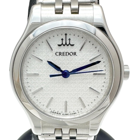【SEIKO/セイコー】 クレドール シグノ GSBA055(4J85-0A20) 腕時計 ステンレススチール クオーツ ホワイト文字盤/シルバーベルト レディース【中古】【真子質店】【GD】【Moxx】