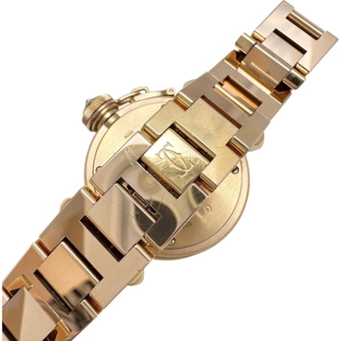 【CARTIER/カルティエ】 ミスパシャ WJ124013 ダイヤベゼル 保証書/ギャラ付 腕時計 K18PGピンクゴールド クオーツ シルバー文字盤/ピンクゴールドベルト レディース【中古】【真子質店】【BL】【IKKMaT】