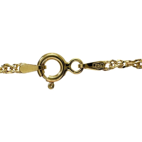 つる草風 十字架/クロスデザイン ダイヤモンド 0.10ct ネックレス K18ゴールド 18金 7.2g 46cm レディース【中古】【真子質店】【NN】【ITKY】