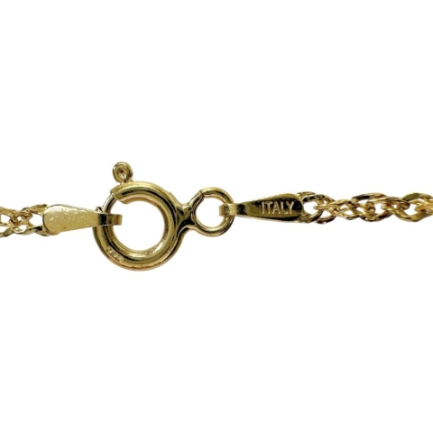 つる草風 十字架/クロスデザイン ダイヤモンド 0.10ct ネックレス K18ゴールド 18金 7.2g 46cm レディース【中古】【真子質店】【NN】【ITKY】