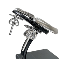 サークル ダイヤモンド ピアス K18WGホワイトゴールド 18金 3.5g レディース【中古】【真子質店】【NN】【YIY】