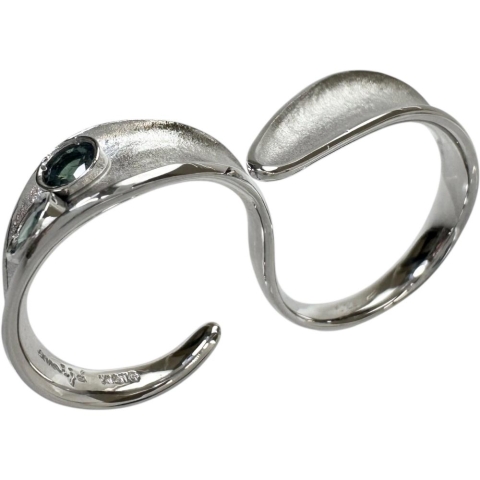 8号 ダブルリング アレキサンドライト 計0.34ct リング・指輪 K18WGホワイトゴールド 18金 8.1g レディース【中古】【真子質店】【NN】【IMoDx】