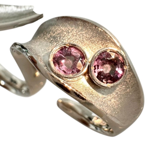 8号 ダブルリング アレキサンドライト 計0.34ct リング・指輪 K18WGホワイトゴールド 18金 8.1g レディース【中古】【真子質店】【NN】【IMoDx】