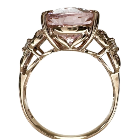 14号 モルガナイト 5.16ct ダイヤモンド 0.13ct リング・指輪 K18PGピンクゴールド 18金 4.6g レディース【中古】【真子質店】【NN】【MiMaY】