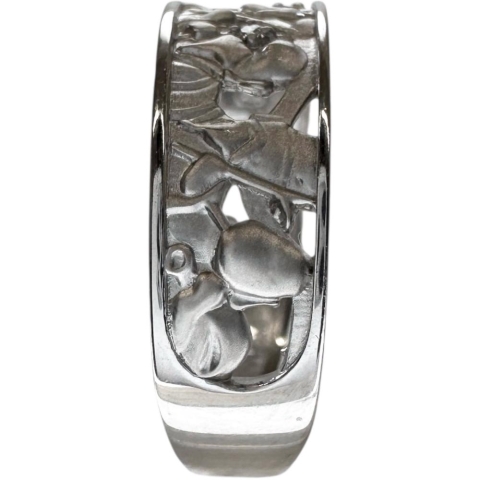 14号 七福神 ダイヤモンド 0.01ct リング・指輪 Pt950プラチナ 5.1g レディース【中古】【真子質店】【NN】【DDx】