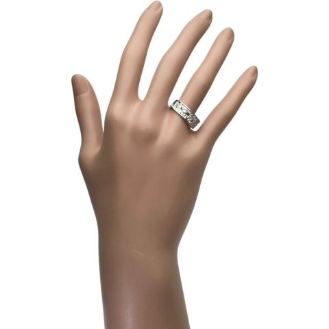 14号 七福神 ダイヤモンド 0.01ct リング・指輪 Pt950プラチナ 5.1g レディース【中古】【真子質店】【NN】【DDx】