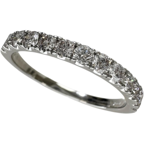 12号 ハーフサークル ダイヤモンド（ハート＆キューピット） 0.50ct リング・指輪 Pt950プラチナ 2.5g レディース【中古】【真子質店】【NN】【DSMo】