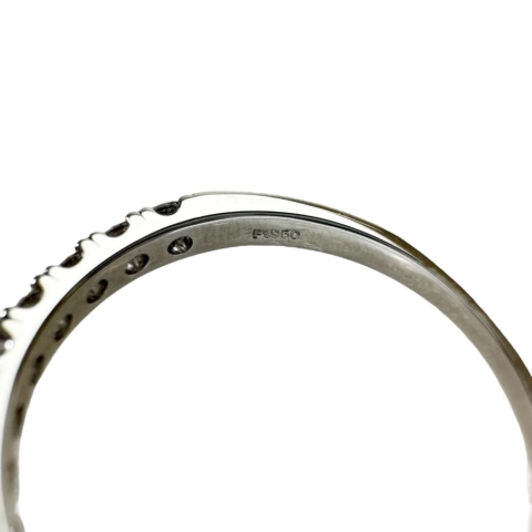 12号 ハーフサークル ダイヤモンド（ハート＆キューピット） 0.50ct リング・指輪 Pt950プラチナ 2.5g レディース【中古】【真子質店】【NN】【DSMo】