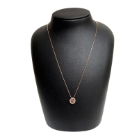 パパラチャサファイア 0.21ct ダイヤモンド 計0.20ct ネックレス K18PGピンクゴールド 18金 3.7g 50cm レディース【中古】【真子質店】【NN】【KKx】