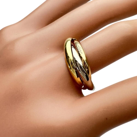 17号【CARTIER/カルティエ】 リング・指輪 トリニティ スモール K18ゴールド 18金/YG/WG/PG 6.3g 57 レディース【中古】【真子質店】【BL】【IKxMo】