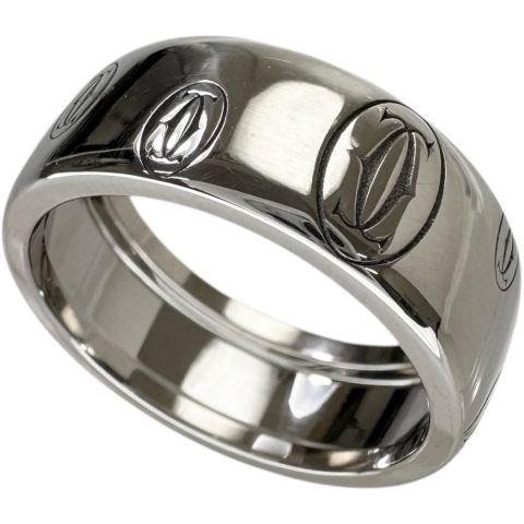 17号【CARTIER/カルティエ】 ハッピーバースデー LM リング・指輪 K18WGホワイトゴールド 18金 10.3g #57 レディース【中古】【真子質店】【GD】【IKTK】