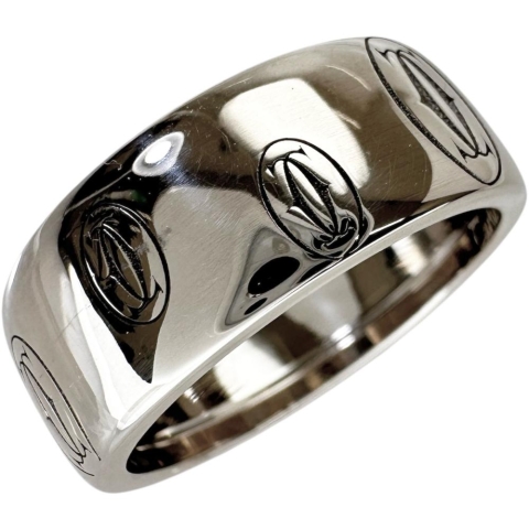 17号【CARTIER/カルティエ】 ハッピーバースデー LM リング・指輪 K18WGホワイトゴールド 18金 10.3g #57 レディース【中古】【真子質店】【GD】【IKTK】