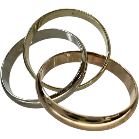 11号【CARTIER/カルティエ】 リング・指輪 トリニティ クラシック K18YGイエローゴールド 18金/WG/PG 7.2g 51（シリアルなし） レディース【中古】【真子質店】【GD】【ITMaT】