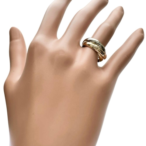 11号【CARTIER/カルティエ】 リング・指輪 トリニティ クラシック K18YGイエローゴールド 18金/WG/PG 7.2g 51（シリアルなし） レディース【中古】【真子質店】【GD】【ITMaT】