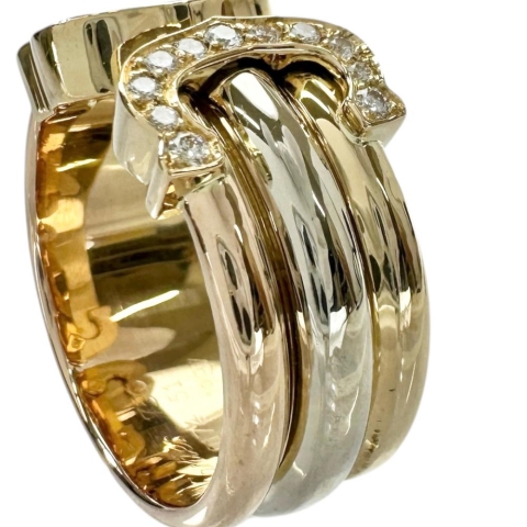 11号【CARTIER/カルティエ】 ダイヤモンド リング・指輪 2Cリング K18ゴールド 18金/YG/WG/PG  7.9g 51 レディース【中古】【真子質店】【GD】【IMiKx】