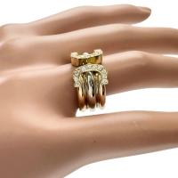 11号【CARTIER/カルティエ】 ダイヤモンド リング・指輪 2Cリング K18ゴールド 18金/YG/WG/PG  7.9g 51 レディース【中古】【真子質店】【GD】【IMiKx】