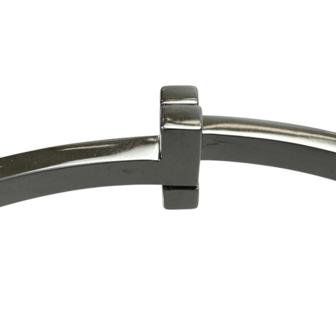 【TIFFANY&Co./ティファニー】 ブレスレット T ワン ナロー ヒンジ バングル（ラージ） K18WGホワイトゴールド 18金 24.7g 17cm レディース【中古】【真子質店】【GD】【DMoIx】