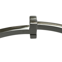 【TIFFANY&Co./ティファニー】 ブレスレット T ワン ナロー ヒンジ バングル(ラージ) K18WGホワイトゴールド 18金 24.7g 17cm レディース【中古】【真子質店】【GD】【DMoIx】