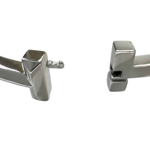【TIFFANY&Co./ティファニー】 ブレスレット T ワン ナロー ヒンジ バングル（ラージ） K18WGホワイトゴールド 18金 24.7g 17cm レディース【中古】【真子質店】【GD】【DMoIx】