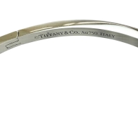 【TIFFANY&Co./ティファニー】 ブレスレット T ワン ナロー ヒンジ バングル(ラージ) K18WGホワイトゴールド 18金 24.7g 17cm レディース【中古】【真子質店】【GD】【DMoIx】