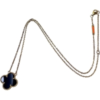 【Van Cleef & Arpels/ヴァンクリーフ&アーペル】 オニキス ネックレス アルハンブラ K18ゴールド 18金 5.1g 41.5cm レディース【中古】【真子質店】【GD】【TSKx】