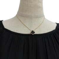 【Van Cleef & Arpels/ヴァンクリーフ&アーペル】 オニキス ネックレス アルハンブラ K18ゴールド 18金 5.1g 41.5cm レディース【中古】【真子質店】【GD】【TSKx】