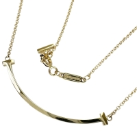 【TIFFANY&Co./ティファニー】 Tスマイル スモール ネックレス K18ゴールド 18金 2.9g 40.5/45.5cm レディース【中古】【真子質店】【GD】【SxT】