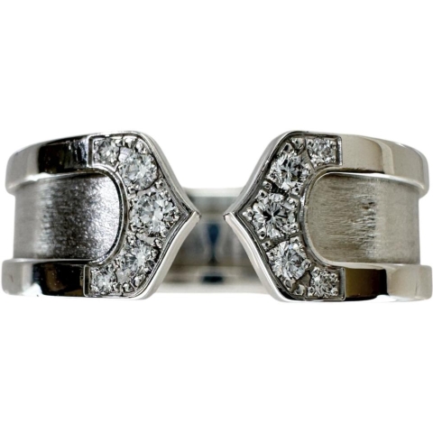 14号【CARTIER/カルティエ】 C2リング ダイヤモンド リング・指輪 K18WGホワイトゴールド 18金 7.9g #54 レディース【中古】【真子質店】【GD】【IMaMoMa】