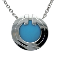 【TIFFANY&Co./ティファニー】 Tトゥ サークル ターコイズ ネックレス K18WGホワイトゴールド 18金 3.5g 40/45cmcm レディース【中古】【真子質店】【GD】【IDMax】