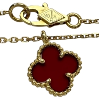 【Van Cleef & Arpels/ヴァンクリーフ&アーペル】 カーネリアン ネックレス スウィートアルハンブラ K18ゴールド 18金 2.8g 39/41cm レディース【中古】【真子質店】【GD】【IMiIMo】