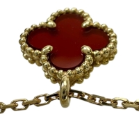 【Van Cleef & Arpels/ヴァンクリーフ&アーペル】 カーネリアン ネックレス スウィートアルハンブラ K18ゴールド 18金 2.8g 39/41cm レディース【中古】【真子質店】【GD】【IMiIMo】