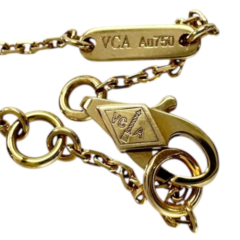 【Van Cleef & Arpels/ヴァンクリーフ＆アーペル】 カーネリアン ネックレス スウィートアルハンブラ K18ゴールド 18金 2.8g 39/41cm レディース【中古】【真子質店】【GD】【IMiIMo】