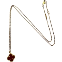 【Van Cleef & Arpels/ヴァンクリーフ&アーペル】 カーネリアン ネックレス スウィートアルハンブラ K18ゴールド 18金 2.8g 39/41cm レディース【中古】【真子質店】【GD】【IMiIMo】
