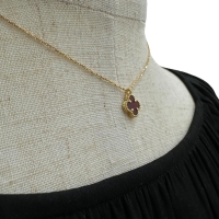 【Van Cleef & Arpels/ヴァンクリーフ&アーペル】 カーネリアン ネックレス スウィートアルハンブラ K18ゴールド 18金 2.8g 39/41cm レディース【中古】【真子質店】【GD】【IMiIMo】