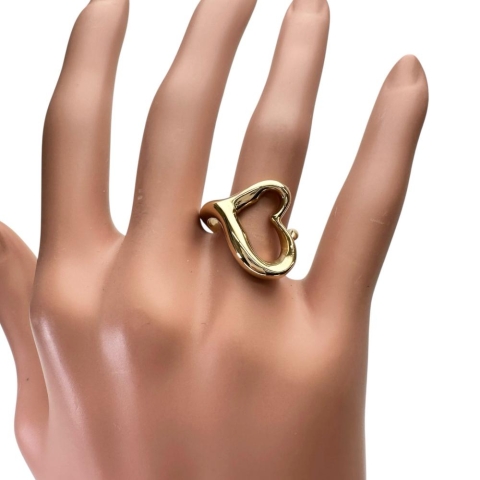 12号【TIFFANY&Co./ティファニー】 オープンハート ペレッティ リング・指輪 K18ゴールド 18金 9.3g レディース【中古】【真子質店】【GD】【IMoYT】
