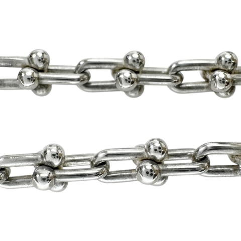 【TIFFANY&Co./ティファニー】 ブレスレット ハードウェア マイクロリンク シルバー925 7.3g 18.0cm レディース【中古】【真子質店】【GD】【MoMiMa】