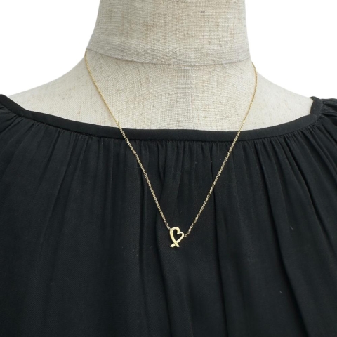【TIFFANY&Co./ティファニー】 ネックレス ラヴィングハート パロマピカソ K18ゴールド 18金 2.4g 41・46.5cm レディース【中古】【真子質店】【GD】【DMiD】