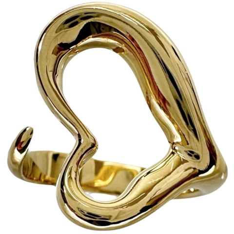 10号【TIFFANY&Co./ティファニー】 リング・指輪 オープンハート ペレッティ K18ゴールド 18金 8.5g レディース【中古】【真子質店】【GD】【IDMoT】"""