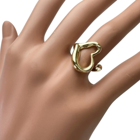 10号【TIFFANY&Co./ティファニー】 リング・指輪 オープンハート ペレッティ K18ゴールド 18金 8.5g レディース【中古】【真子質店】【GD】【IDMoT】"""