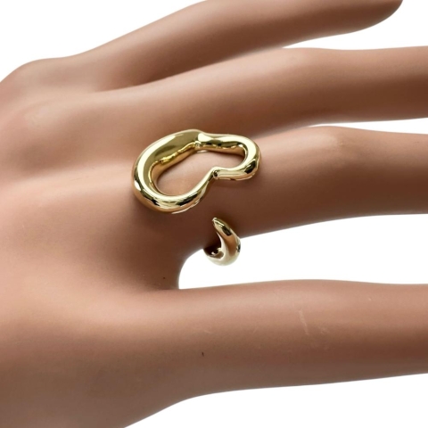 10号【TIFFANY&Co./ティファニー】 リング・指輪 オープンハート ペレッティ K18ゴールド 18金 8.5g レディース【中古】【真子質店】【GD】【IDMoT】"""