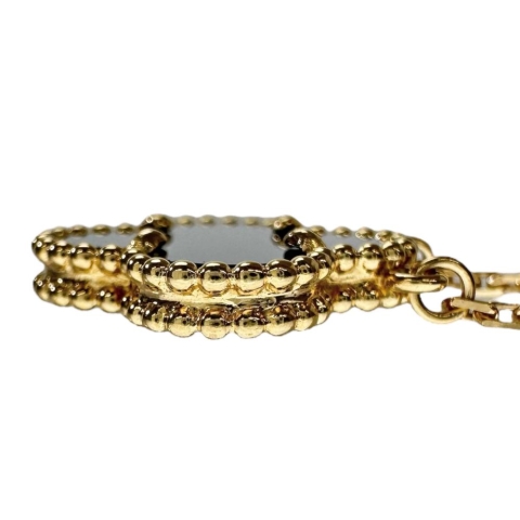 【Van Cleef & Arpels/ヴァンクリーフ＆アーペル】 アルハンブラ オニキス ネックレス K18ゴールド 18金 5.1g 38/42cm レディース【中古】【真子質店】【GD】【MaxMix】