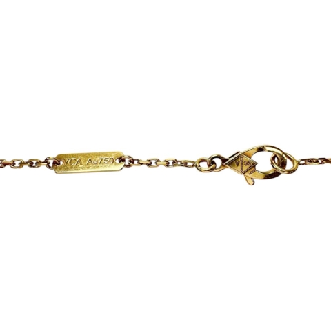 【Van Cleef & Arpels/ヴァンクリーフ＆アーペル】 アルハンブラ オニキス ネックレス K18ゴールド 18金 5.1g 38/42cm レディース【中古】【真子質店】【GD】【MaxMix】