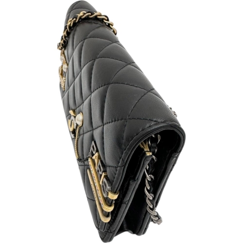 【CHANEL/シャネル】 ココクリップ チェーンウォレット AP2508 ショルダーバッグ ラムスキン/レザー ブラック レディース【中古】【真子質店】【BL】【MaMoxx】