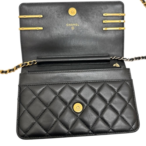 【CHANEL/シャネル】 ココクリップ チェーンウォレット AP2508 ショルダーバッグ ラムスキン/レザー ブラック レディース【中古】【真子質店】【BL】【MaMoxx】