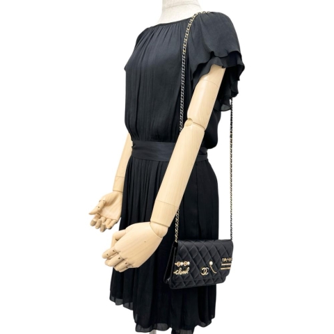 【CHANEL/シャネル】 ココクリップ チェーンウォレット AP2508 ショルダーバッグ ラムスキン/レザー ブラック レディース【中古】【真子質店】【BL】【MaMoxx】