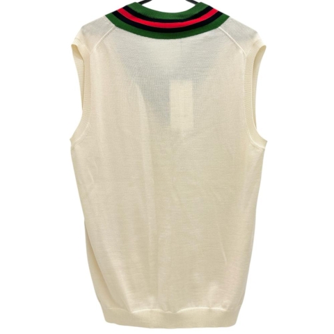 【GUCCI/グッチ】 シェリーライン ベスト ウール100％ ホワイト レディース【中古】【真子質店】【GD】【Txx】