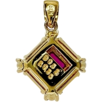 ルビー 0.35ct ダイヤモンド 0.51ct ペンダントトップ K18ゴールド 18金 2.2g レディース【中古】【真子質店】【NN】【MoMiMa】
